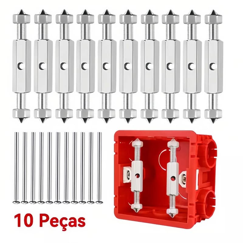 Reparador De Caixa De tomada e Interruptor 4 x 2 De Haste universal com 10 peças