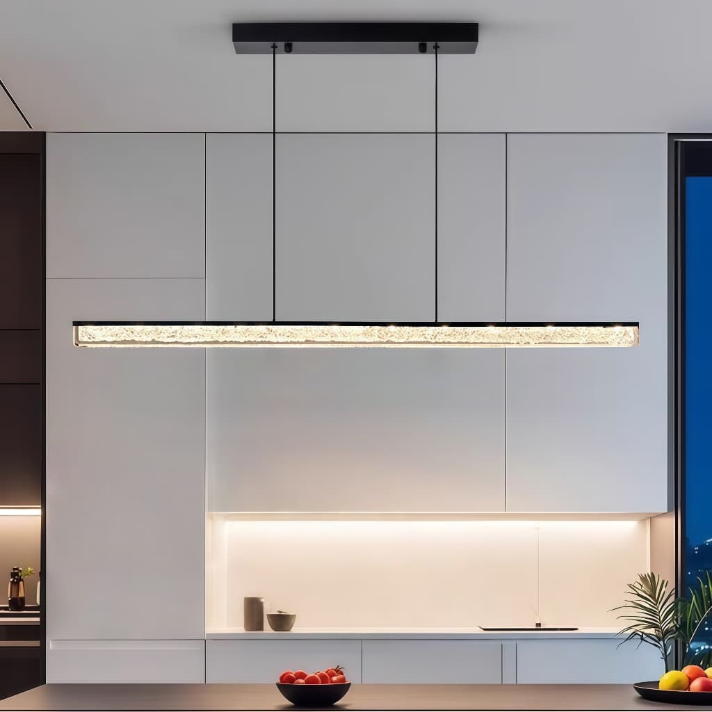 Luminária de LED 116CM Lustre Para Sala de Jantar Luxury Hanging Bivolt 3 Cores Luminária de Teto Moderno Decoração
