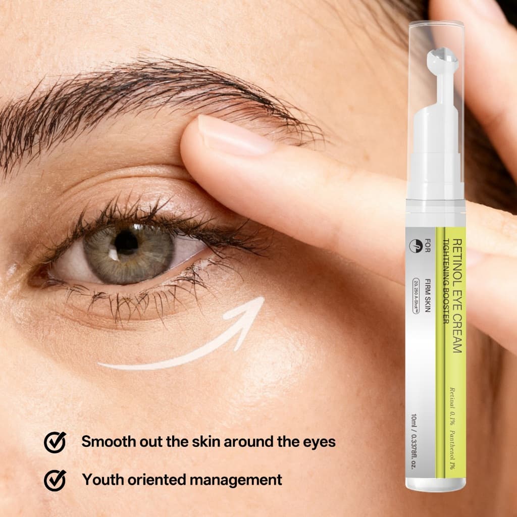 Creme Olhos Retinol com Massageador | Anti-idade Suaviza Linhas Hidrata Inverno Absorção Rápida Não Oleoso