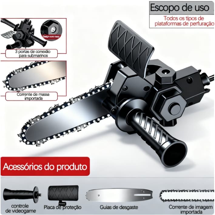 Motosserra Para Furadeira E Parafusadeira Adaptador Portátil 4 Polegadas