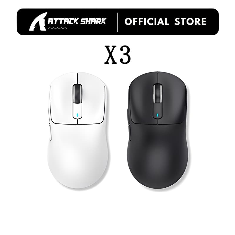Mouse Bluetooth Attack Shark X3 PixArt PAW3395 Conexão Tripla Com Fio 8KHz/Sem 4KHz Macro Para Jogos