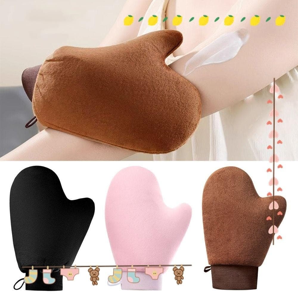 Luva Aplicadora de Autobronzeador Veludo Reutilizável - Tanning Mitt Sem Manchas Para Creme e Hidratante Corporal