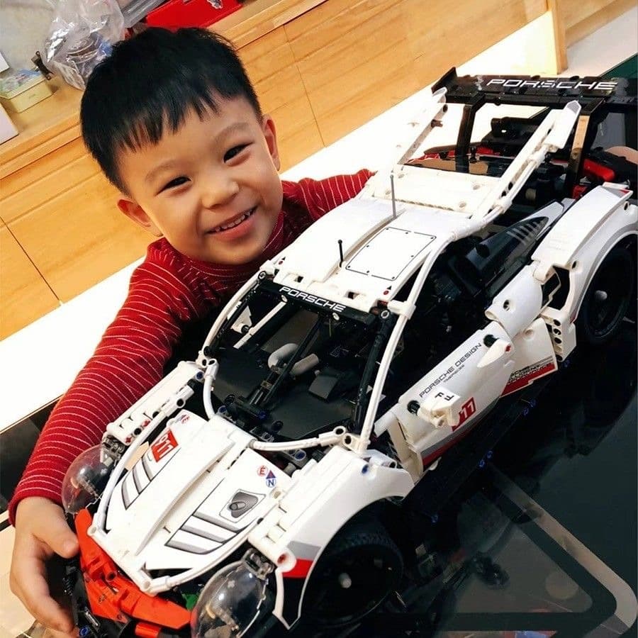 Blocos de montar LEGO 1700PCS Série de Corrida Porsche 911 Mercedes F1 Brinquedo de Montagem Educativo para Meninos