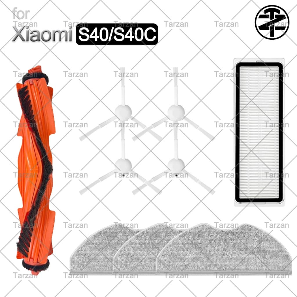 Para Xiaomi Robot Vacuum S40/S40C Acessórios : Filtro Hepa , Almofada De Esfregão , Escova Principal Lateral