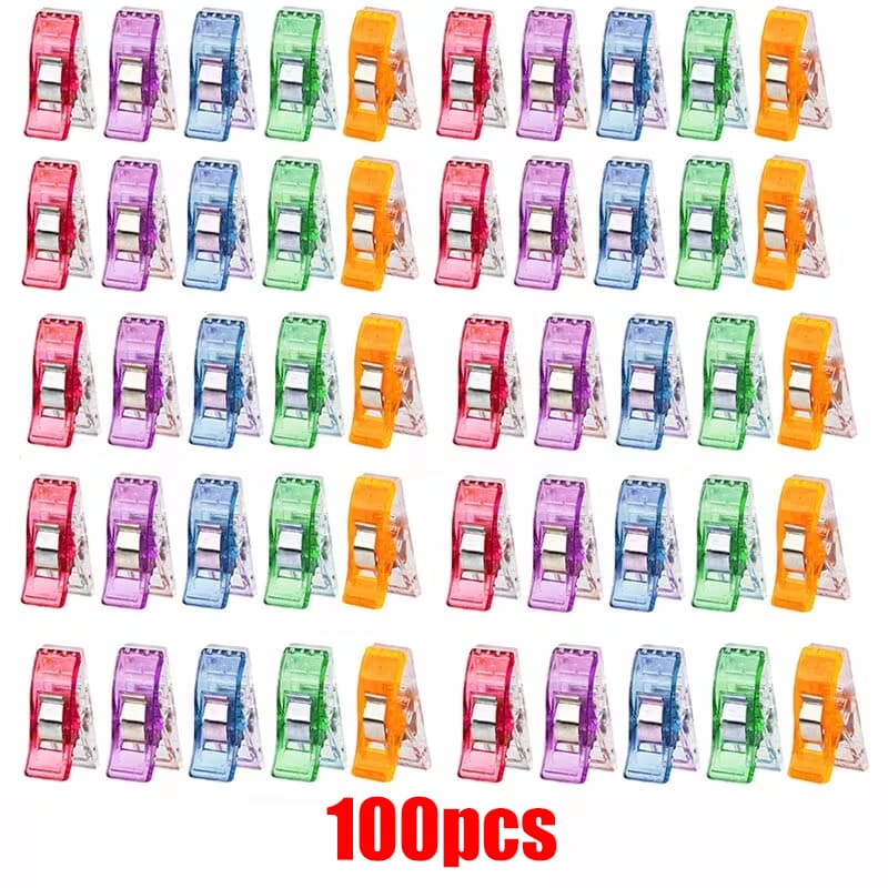 25/100PCS Clipes de Costura Prendedor De Tecido Coloridos Multiuso Plástico para Artesanato Patchwork e Decoração