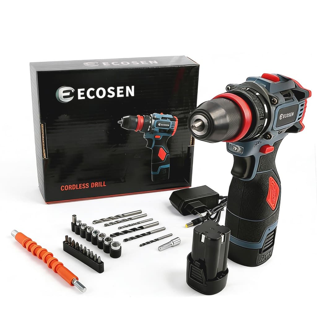 Parafusadeira elétrica 2 Bateriascom furadeira de lítio 2 em 1 de 16,8 V e torque de 45 Nm com motor sem escova  2 Bater