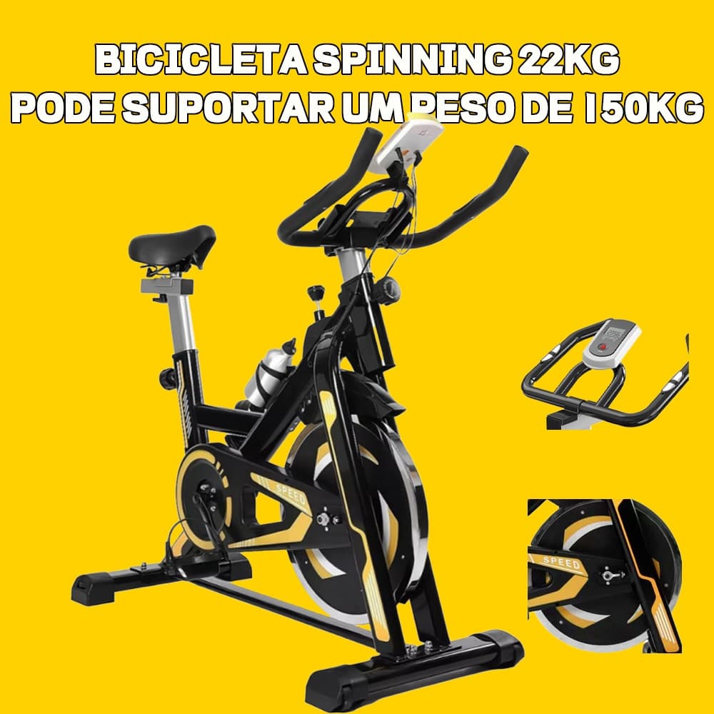 Bicicleta Spinning 22Kg Bike Ergométrica Sport Suporta até 1.9m 150kg fitness bicicleta de fisioterapi
