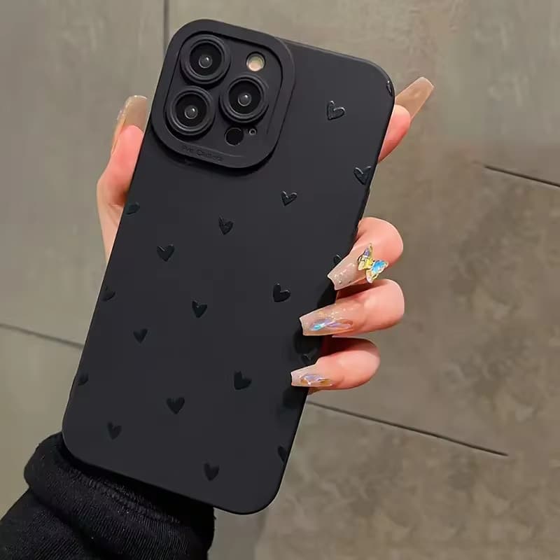 Capinha Capa De Silicone Anti-impacto Para IPhone 7 8 X Xs XR 11 12 13 14 15 16 17 Air Plus Pro Max Clássico Coração