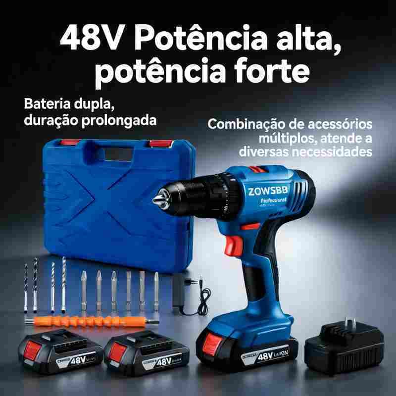 Furadeira parafusadeira Bosch Original GSB 6-115 48v 2 Baterias  furadeira de impacto elétrica chave de fenda elétrica