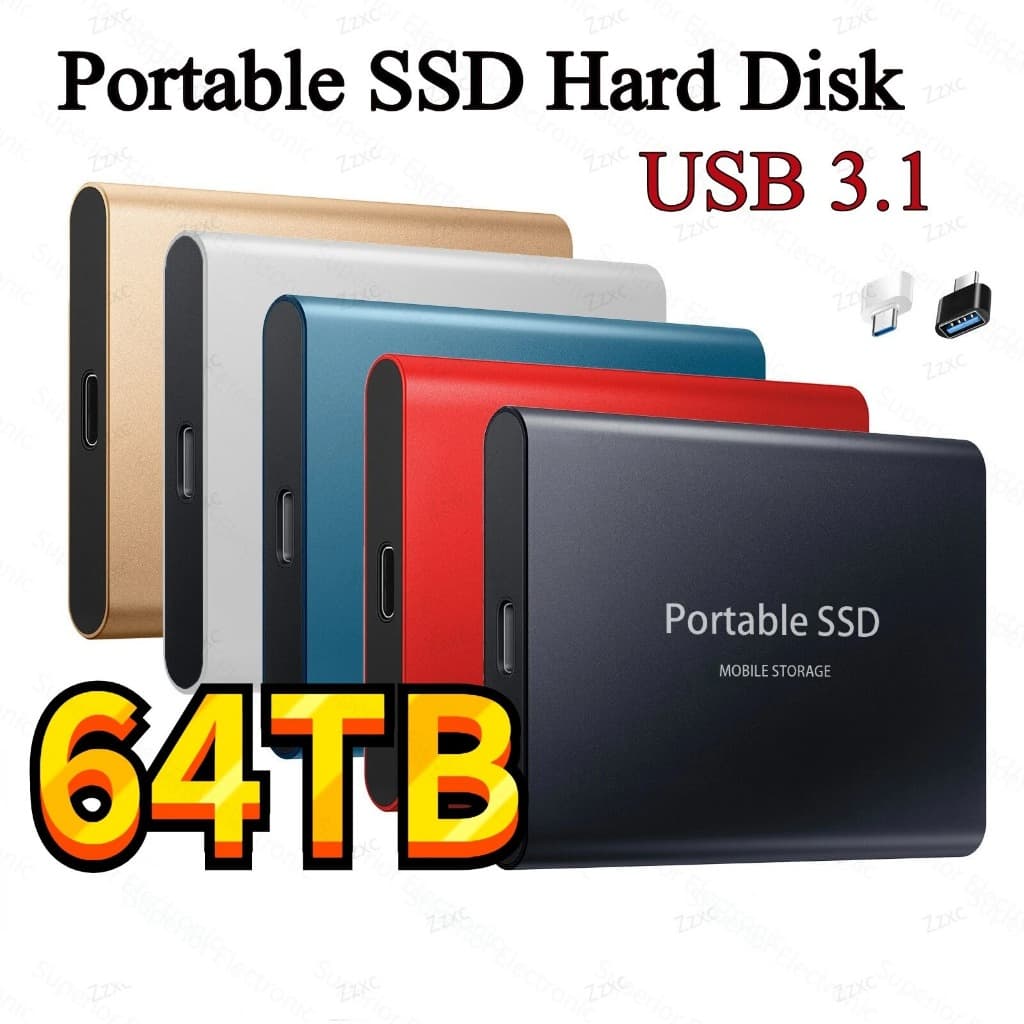 Portátil Ssd Tipo-C Usb 3.1 60tb 30tb 16tb 8tb Disco Rígido 4tb Externo M . 2 Para Mesa De Volta Flash De Memória
