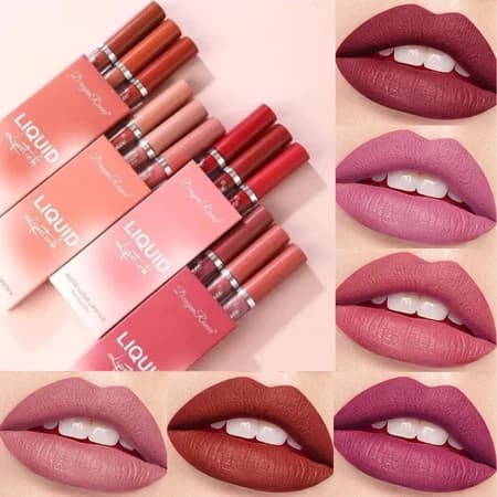 Kit 3 Batons Liquidos Matte e Brilhante Hidratante 3 Unidades para Labios Maquiagem