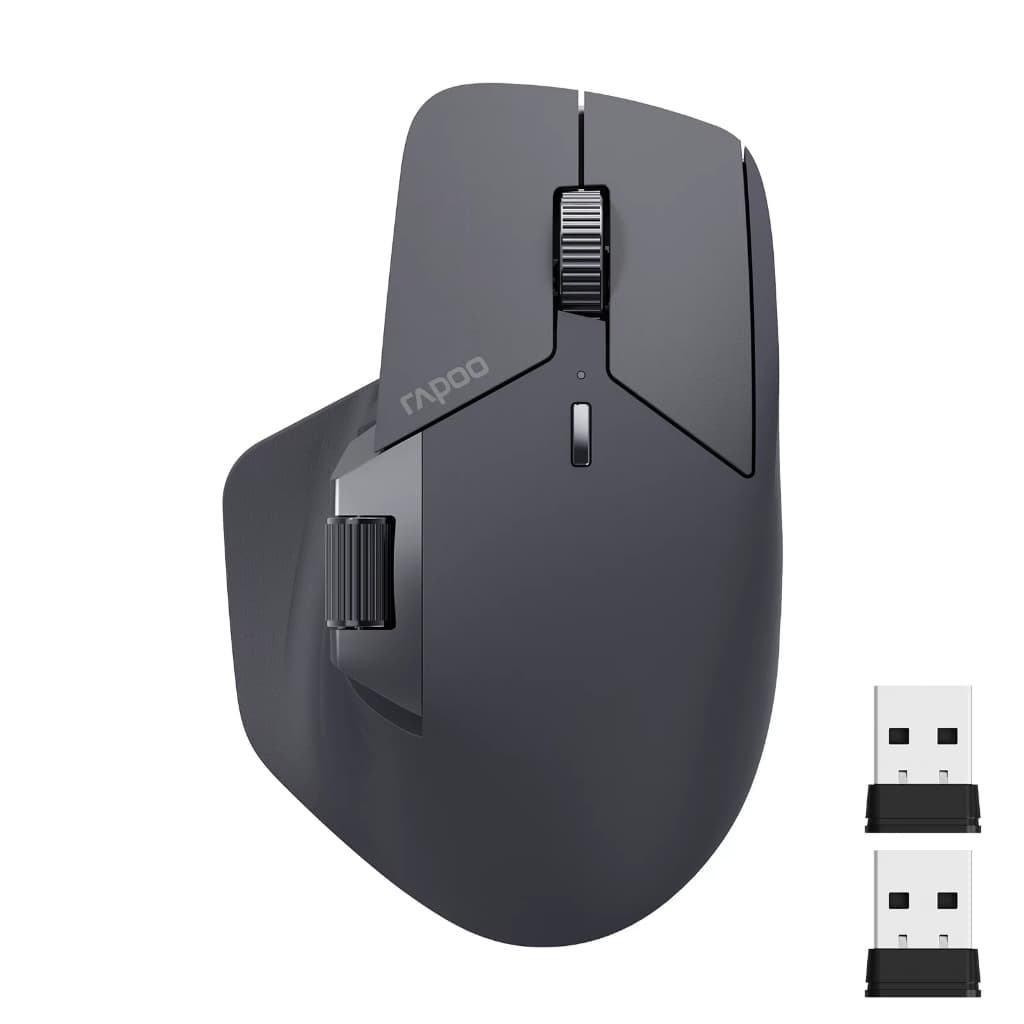 Rapoo MT760L/MT760M Mouse Sem Fio Recarregável Multimodo Ergonômico 4000 DPI Com Suporte Para Até 4 Dispositivos Bluetoo