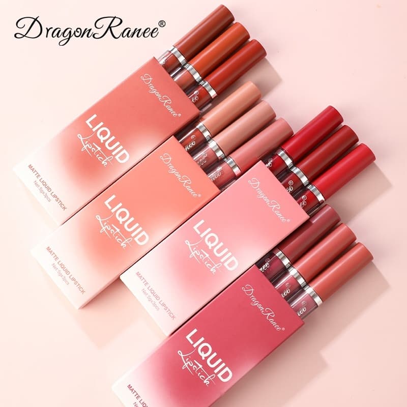 3 Peças De Batom Líquido Veludo Matte/Gloss Matte/Lip Stain/Longa Duração/À Prova D'água