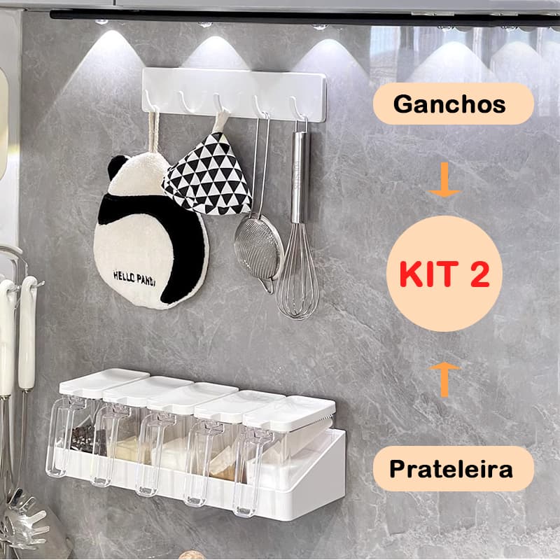 Kit 2 Prateleira Organizadora Multiuso Prateleira de Parede Para Cozinhas e Banheiros Fácil De Instalar com Adesivo