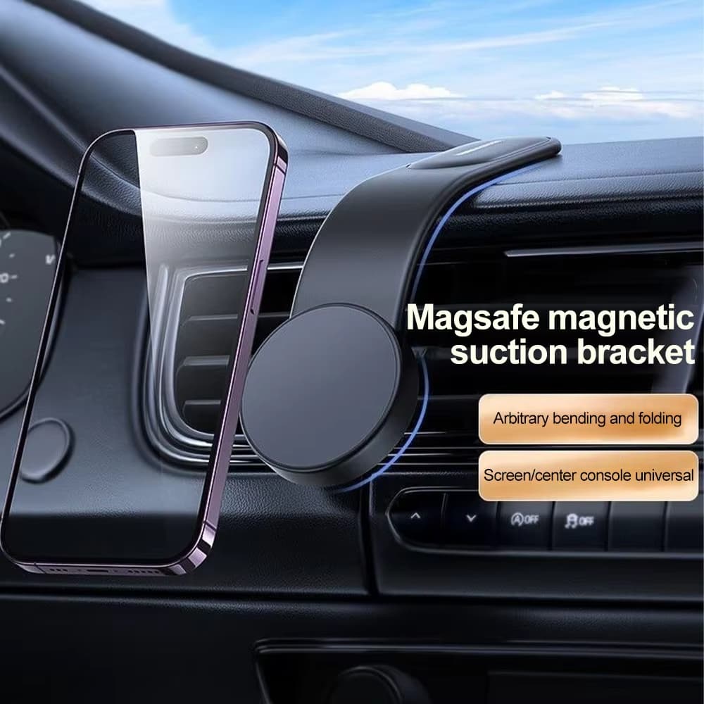 Suporte magnético para telefone para carro Clipe de saída de ar dobrável