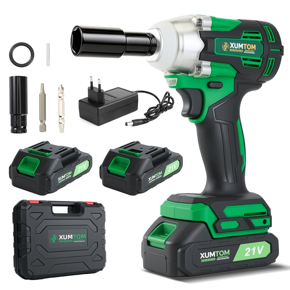 Chave De Impacto Elétrica 450NM Parafusadeira Furadeira Motor Brushless Com Maleta 2 Bateria 21V Dual voltage