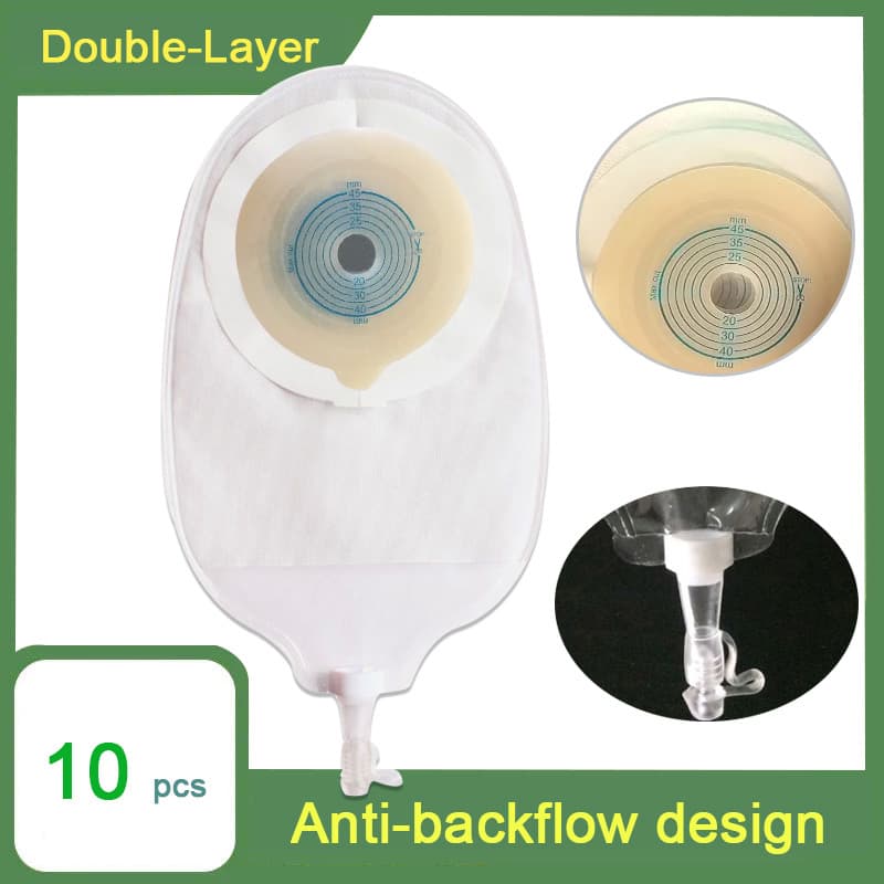 Xinkangning Dupla Camada Descartável 10/5 pcs 15-45mm Sacos De Urostomia Urinária Capa Urinar Ostomia Saco De Urina desi