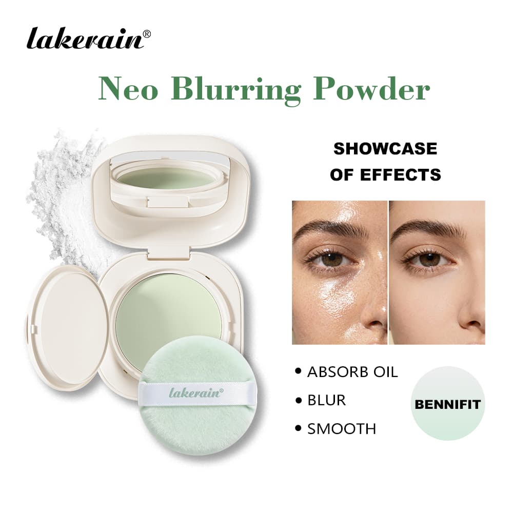Lakerain Neo Blurring Powder Oil-Control Compacto-Pó Solto Microfino Hidratante | , À Prova De Suor E Vazamentos Ácido H