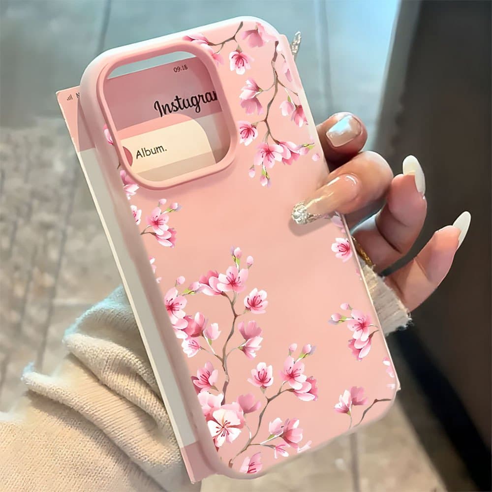 Jelly 2 Em 1 Capa Capinha Flor Anti-impacto Para IPhone 13 11 12 14 15 16 17 16e Normal Pro Max Ar Ameixa Bossom Caso