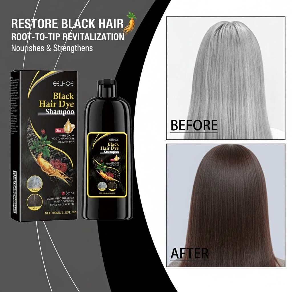 Shampoo Escurecimento Capilar Com Extrato He Shou Wu-Hidratante Profundo , Reparador 100ml