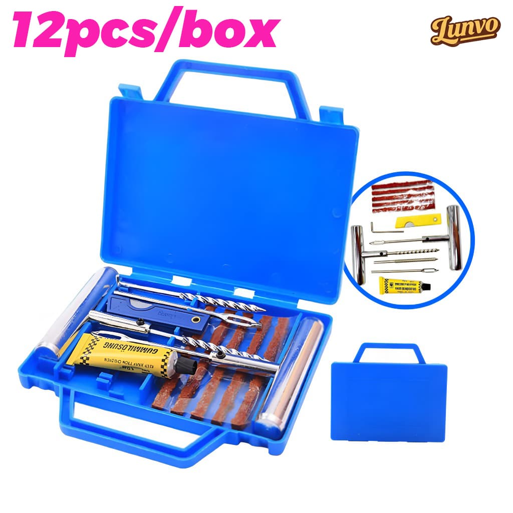 Kit Remendo Malete de Ferro Reparo Macarrão Pneu Carro Moto S/ Câmara metal + maletas