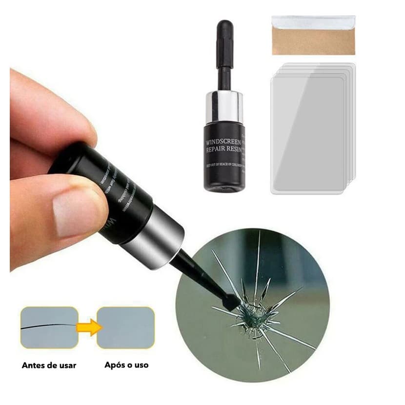Kit Resina Reparo Para-brisa Tela Rachadura Líquido Vidro Profissional Carro Reparo Rápido Confiável