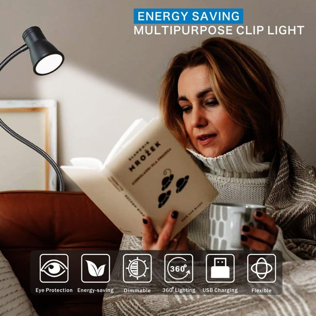 Candeeiro de mesa LED ajustável com Base e luminária multifuncional 2 em 1 LED