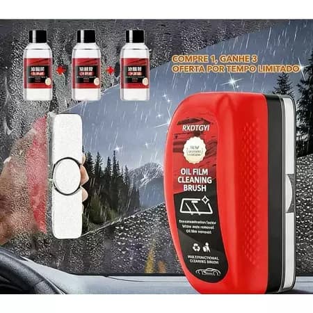 Escova De Limpeza De Filme De Óleo De Vidro De Carro 120ml | 50ml Fluido suplementar Kit