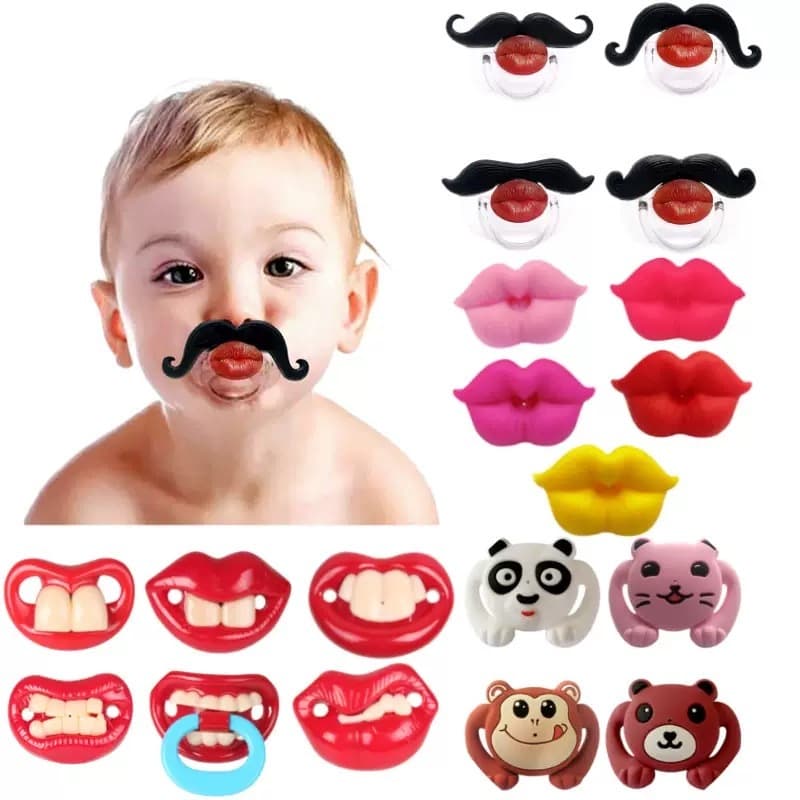 Chupeta Para Bebê De Silicone De Grau Alimentar Em Formato De Boca Pacifier Dentes Engraçados