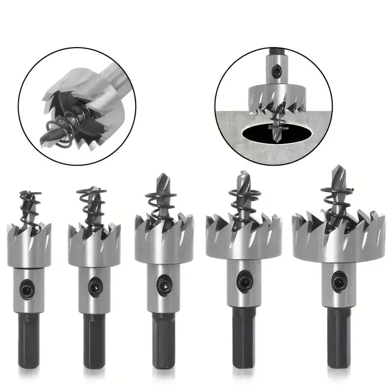 Kit 5 Brocas Serra Copo Furar chapa Metal Aço Ferro 16 A 32mm jogo ferramentas completo metalurgica