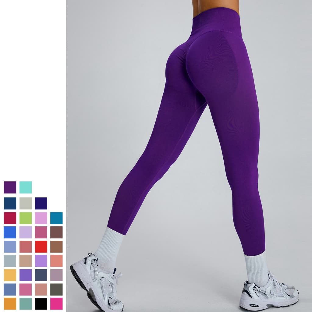 Leggings De Ginástica Feminina Cintura Alta Yoga Leggings costura push-on esportes fitness leggings