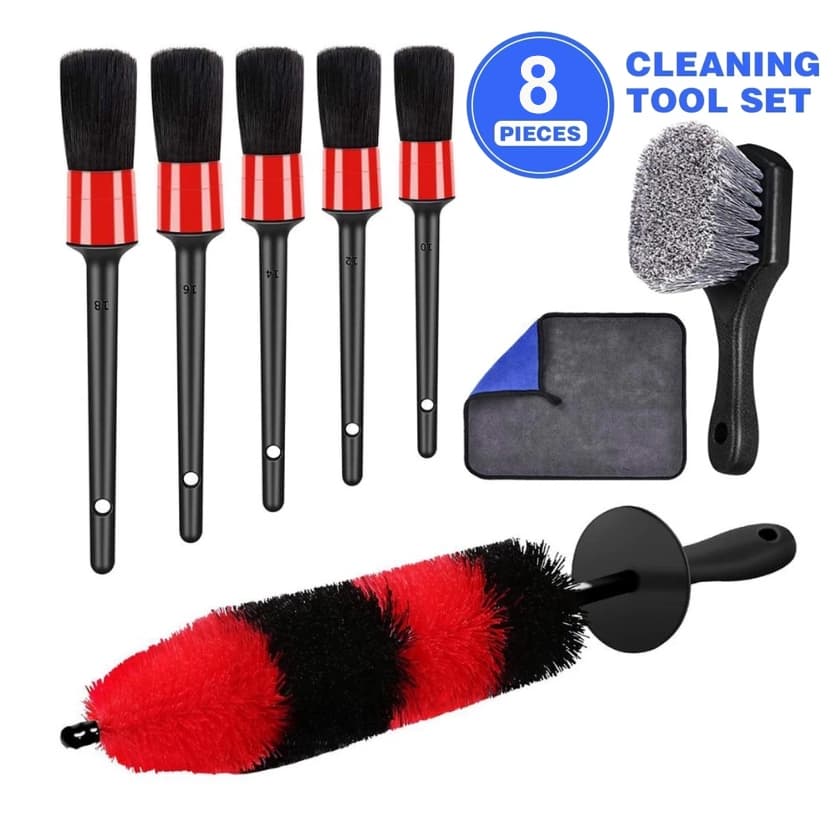 Kit 8 Pecas Limpeza Pesada De Escovas Para Rodas De Carro Para Pneus