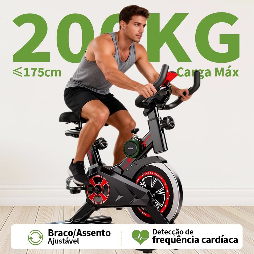 Bicicleta Bike Ergometrica Spinning Detecção De Frequência Cardíaca Academia Fitness Profissional 120kg