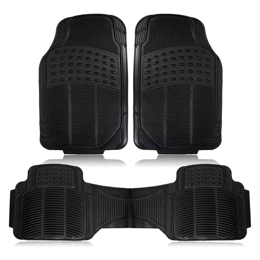Jogo Tapete Carro Automotivo Borracha Universal 3 Peças Preto