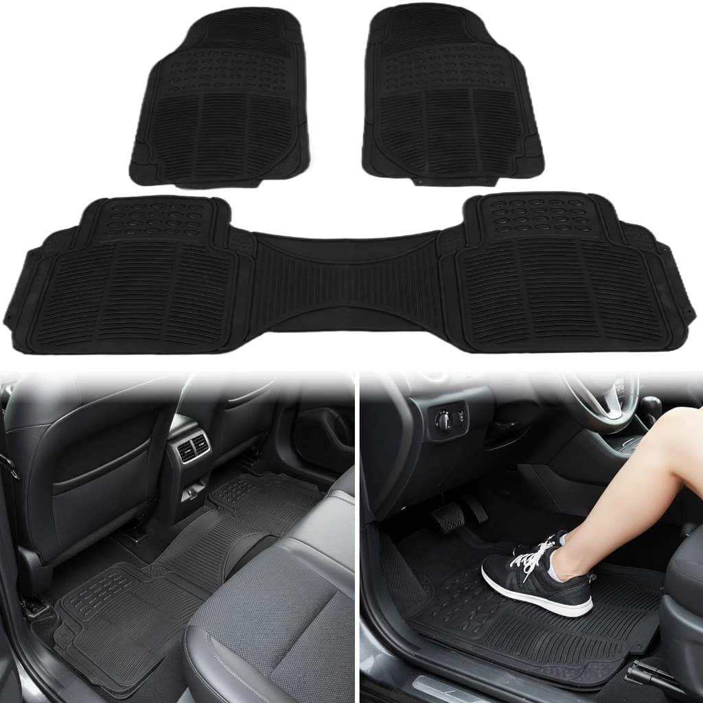 Jogo Tapete Carro Automotivo PVC Universal 3 Peças Preto - PVC Grossa Antiderrapante Luxo