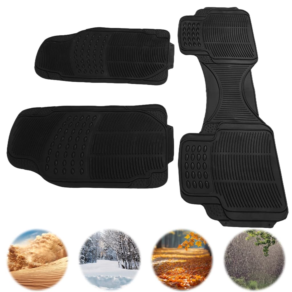 Jogo Tapete Automotivo Universal 3 Peças PVC - Antiderrapante Resistente Para Carro Preto