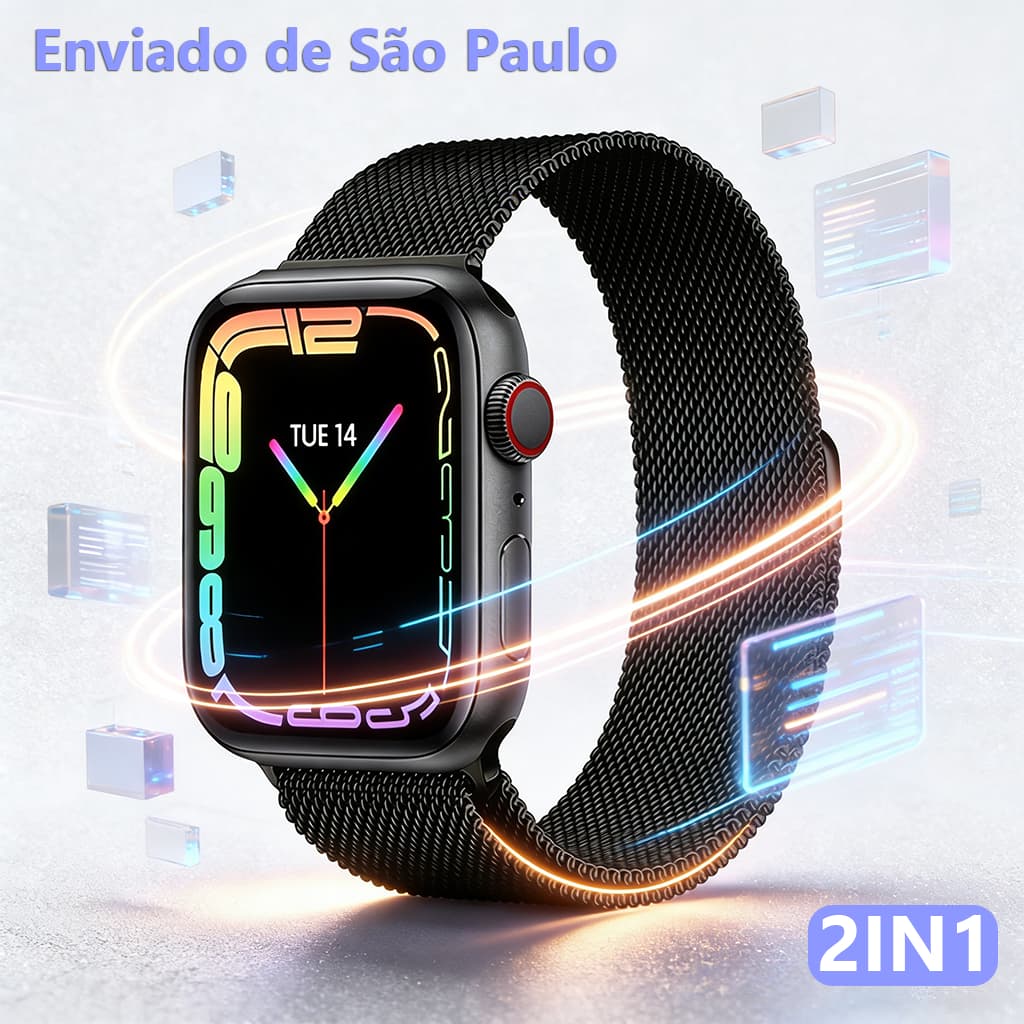 Mini senhora relógio inteligente com Bluetooth chamada função de teste de pressão arterial duas pulseiras