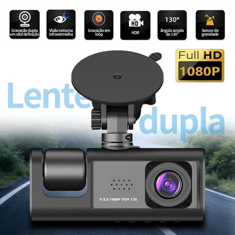Gravação De Espelho Retrovisor Lente Dupla Monitoramento De Carro HD 1080P Dianteira E Traseira para 64GB
