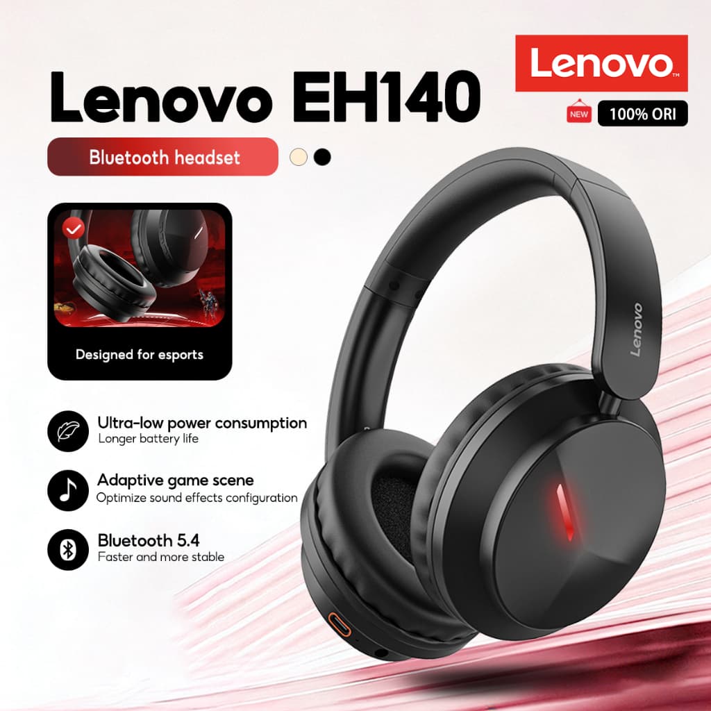 Fones de ouvido Lenovo Earbuds EH140, fones de ouvido Bluetooth TWS com som estéreo HD, fone de ouvido para música com