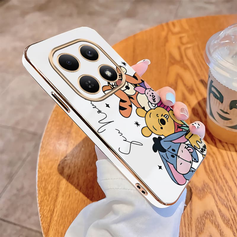 Redmi Note 15 Pro + Note15 5G Capa Winnie the Pooh Com Nome Personalizado Revestida Brilhante Para Doces