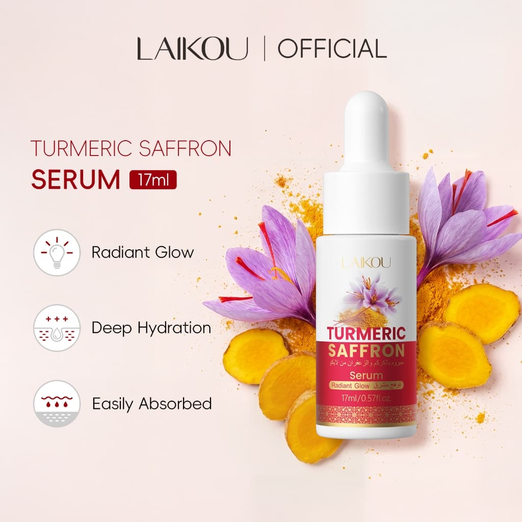 LAIKOU Cúrcuma Açafrão Soro 17ml Com Niacinamida E Vitamina C-Facial Iluminador , Hidratante Intensificador De Brilho Pa