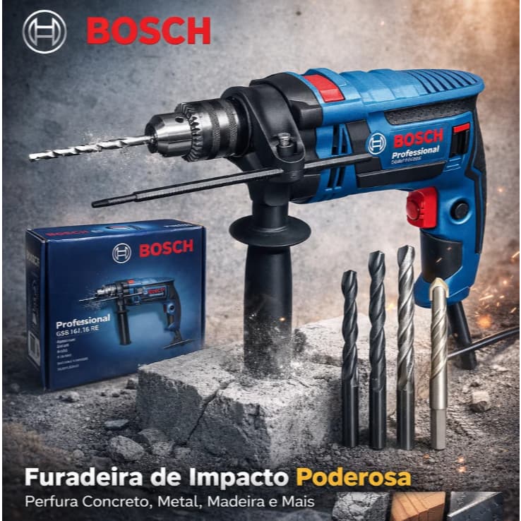 Furadeira parafusadeira 220V Furadeira de Impacto parafusadeira Bosch GSB 16 RE 1000W Original 100%