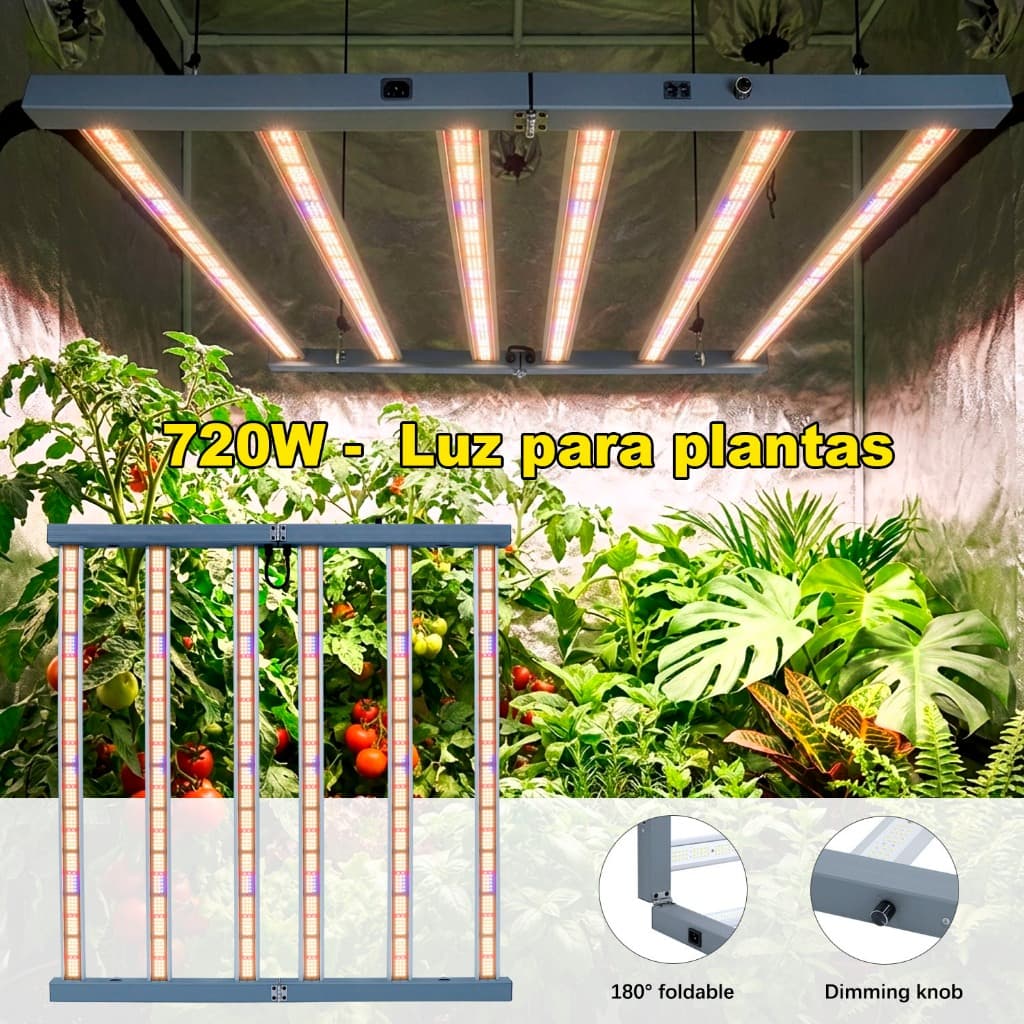 Luminária LED 720W Painel Luz Cultivo Plantas Samsung LM281B Full Spectrum LEDs 660nm 5000K 3000K Impermeável IP65 Grow