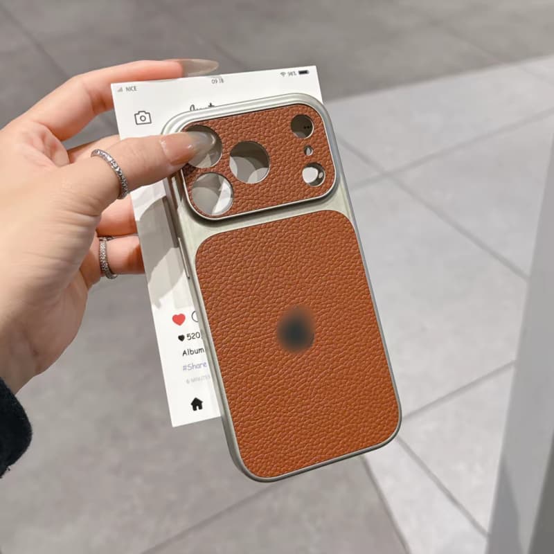Nova Capa De Couro Inspirada Em ProMax Para iPhone 17 , 16 15 14 13 12 Pro Max Elegante Traseira Resistente A Choques