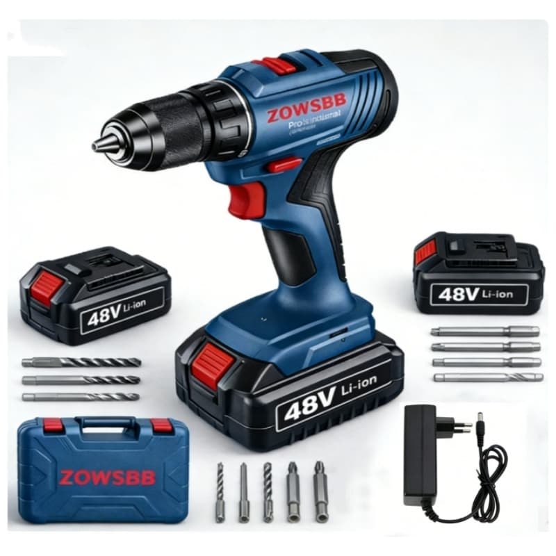 Furadeira Parafusadeira 48V Furadeira De Impacto Profissional Elétrica Alto Torque zowsbb