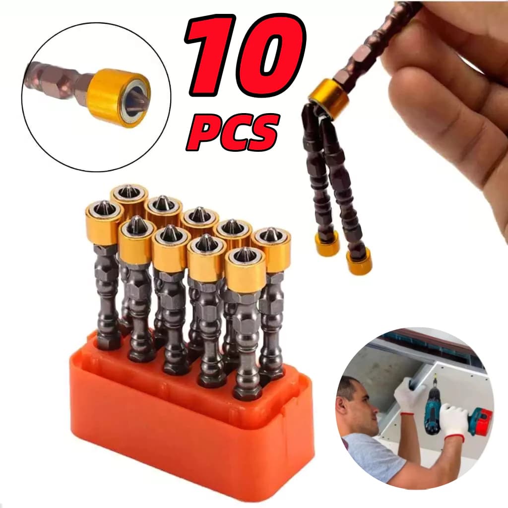 Kit 10 Bits PH2 Dupla Magnética com Limitador de Torque para Parafusadeira e Furadeira