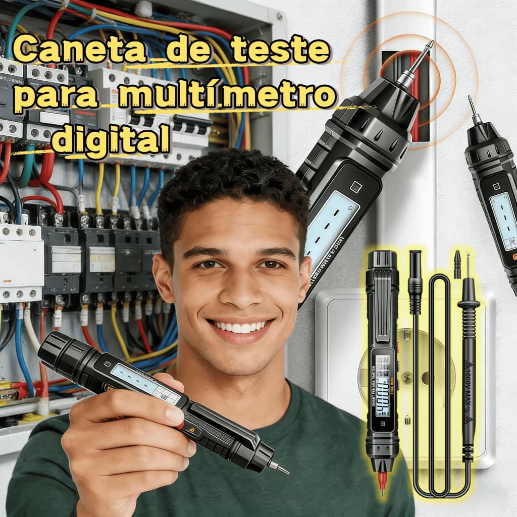 Multímetro Digital Caneta Automático Caneta Testador Portatil Tipo Automático Ac/Dc Ohm Testador Caneta Medição Elétrica