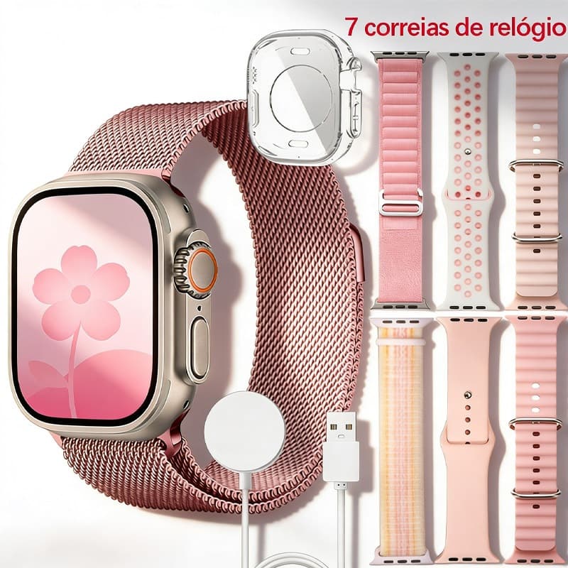 Relógio Smartwatch W29S Série 9 Ilha Dinâmica 45mm/Chamadas Bluetooth/Mini 1.72 Polegadas 38mm