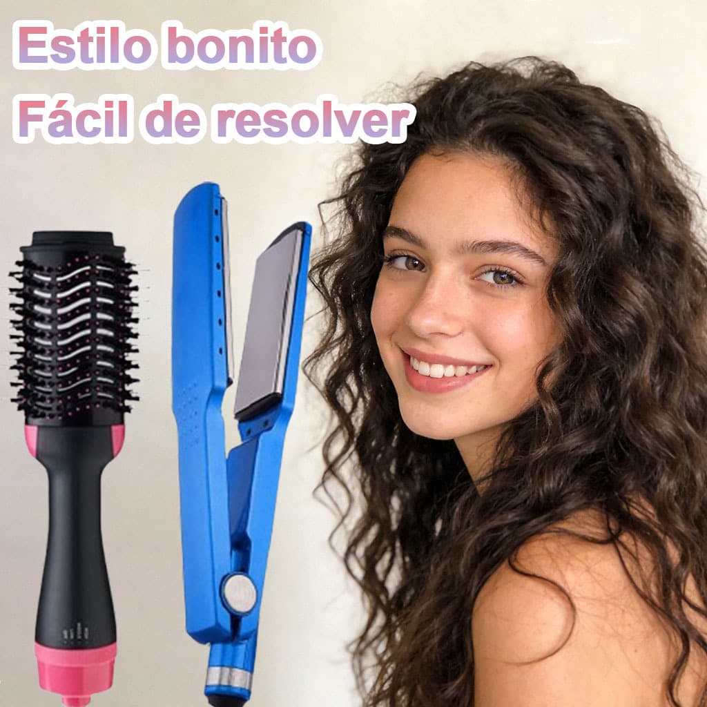 Chapinha Prancha Progressiva Profissional +Escova Secadora Alisador Elétrica Quente Cabelo ,conjunto