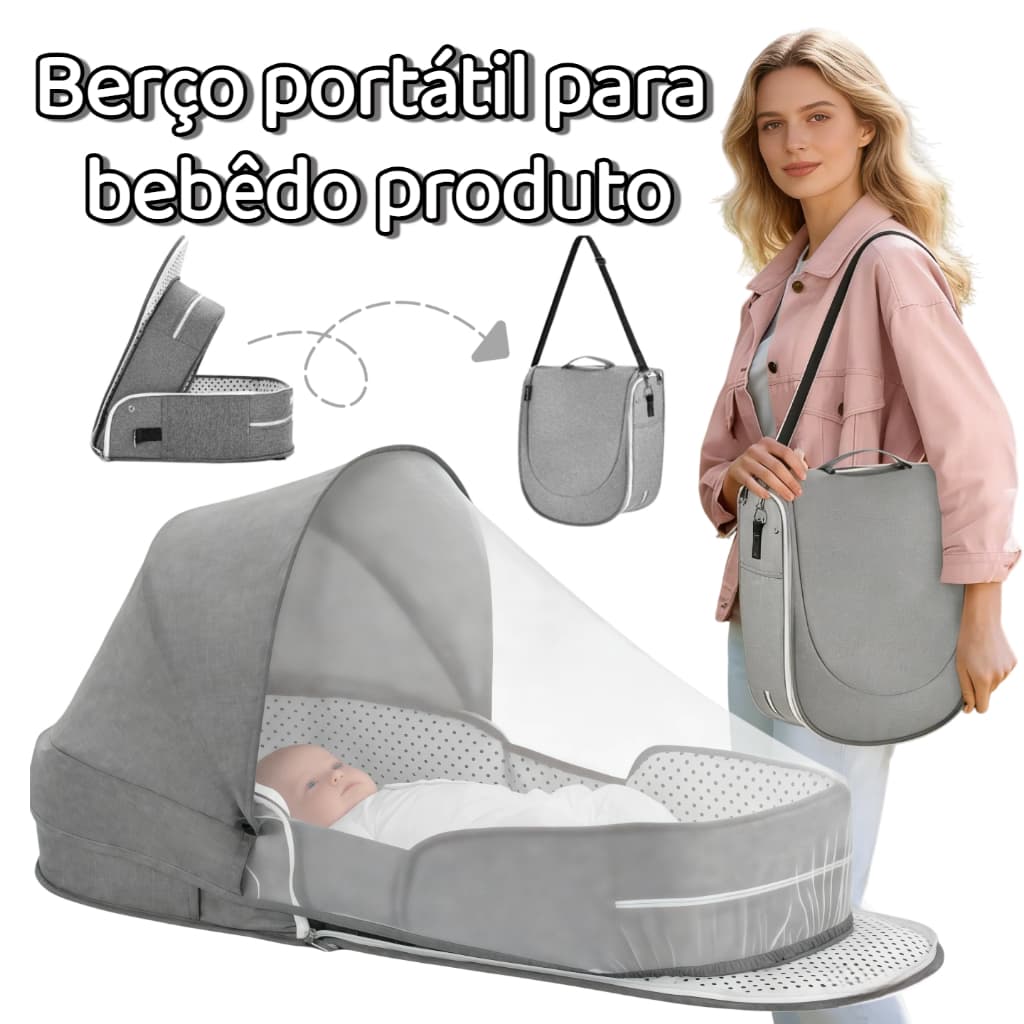 7 peças Portátil Criança Bebê Berço Bercinho Com Mosquiteiro Travesseiro Infantil Bebe Dobrável , para 0-3 Anos